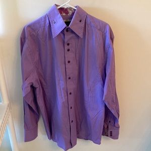 KNOCKOUT PREMIUM LABEL Contrasting Paisley Trim Neckline/Cuffs Purple Lg